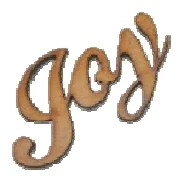 Joy laser-cut wooden wording